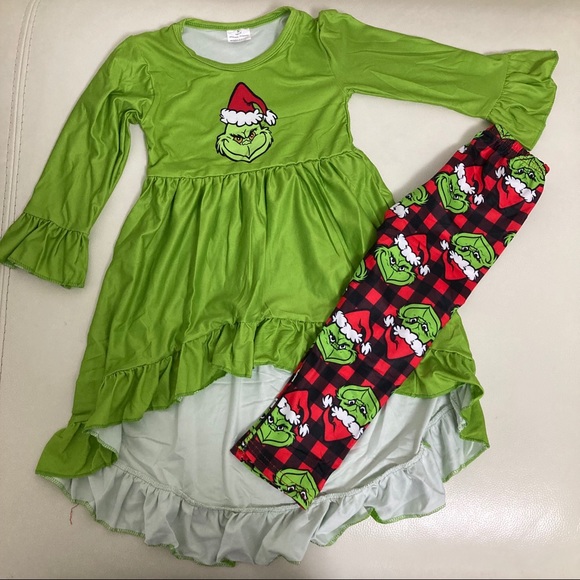 The Grinch Christmas Cute Tunic Dress Set - Picture 2 of 5